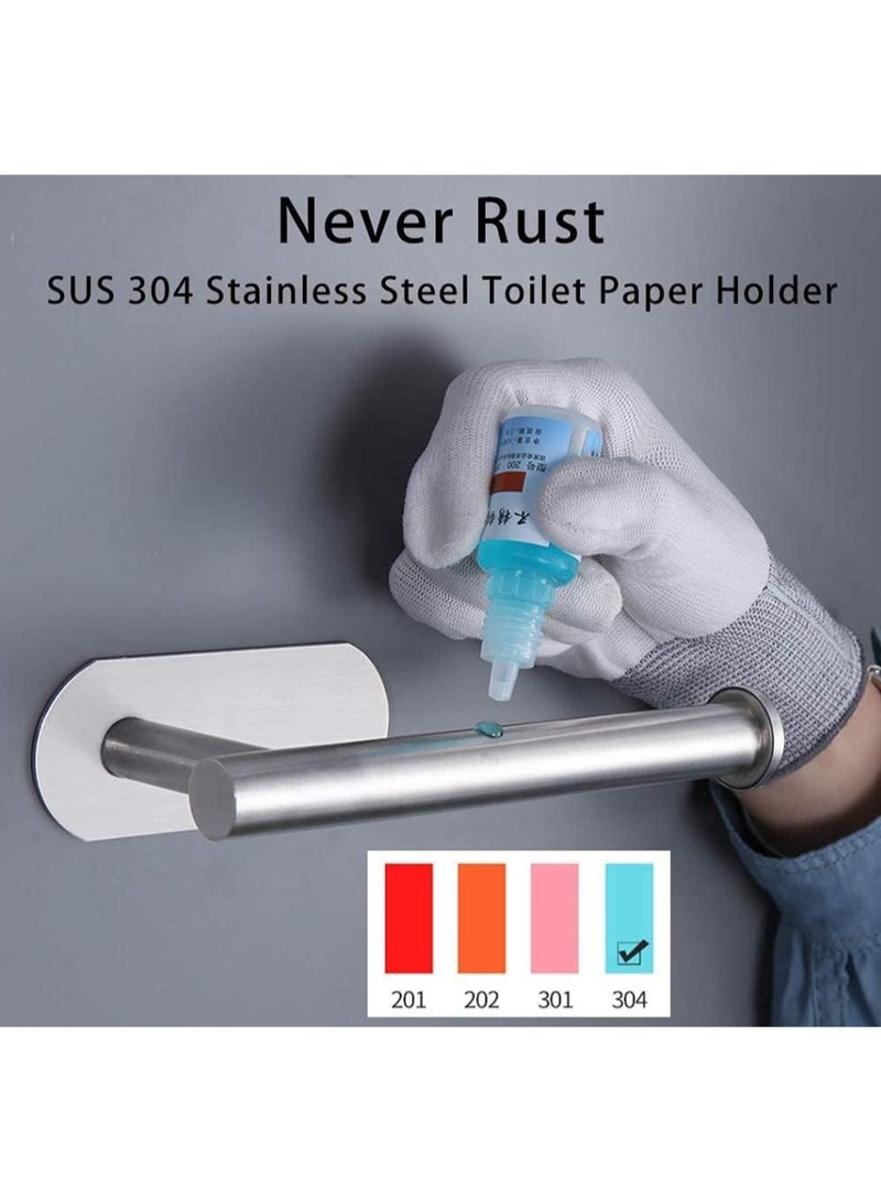 Adhesive Toilet Paper Holder | Rustproof 304 Stainless Steel Peel and Stick Roll Holder for Kitchen & Washroom - Image 3